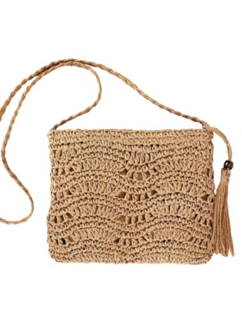 Straw Beach Bag Woven Shoulder Bag with Wallet for Summer Travel